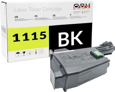 A product shot of a laser toner cartridge and its packaging.