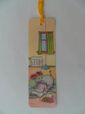 Produktbild von Lesezeichen Elefant liest, 14 x 4 cm, Buchzeichen Bookmark Bücher Buch Tier