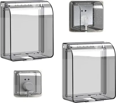 Produktbild von 5er-Pack wasserdichte Steckdosenschutz, Typ 86, transparent, wetterfest, Wandschutz, Steckdosenabdeckung, fur Badezimmer, Kuche, 92X88X73MM