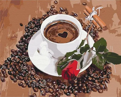 Immagine prodotto di Pittura per numeri BRUSHME 40x50 cm caffè con un tocco di romanticismo