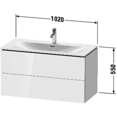 Image de DURAVIT LC630808686 WTU L-Cube unité murale, 550 x 1020 x 481 mm