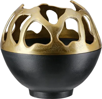 Produktbild von GILDE Windlicht Branca goldfarben, schwarz H. 25 cm, 57721
