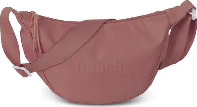 A studio shot of a pink crossbody bag.