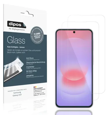 Produktbild von 2x Schutzfolie für Samsung Galaxy A37 - Anti-Shock 9H Folie dipos Glass Kunststoffglas