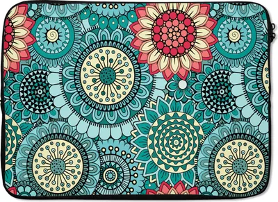 Produktbild von MuchoWow® Laptop Hülle 13 Zoll Mädchen - Blumen - Muster - Mädchen - Kinder - Kinder Laptoptasche - Laptophülle - Sleeve - Rundumschutz