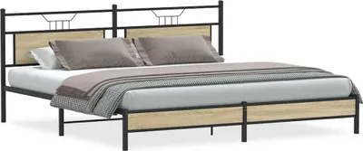 Obrázek produktu pro Kovový rám postele bez matrace dub sonoma 193 x 203 cm