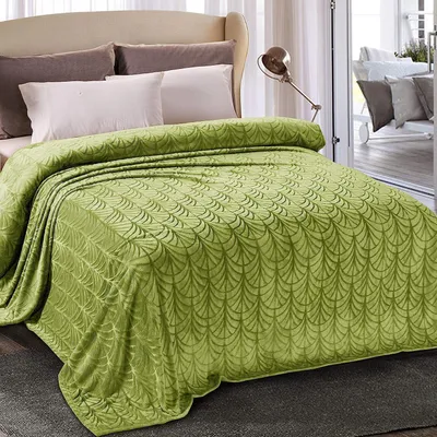 Immagine prodotto di Coperta da divano, 230 x 270 cm, in morbido flanella, color verde oliva