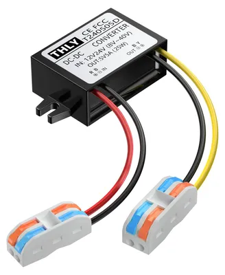 Step-Down-Wandler 12V auf 5V, 5A, 25W, mit Drahtanschlussblock