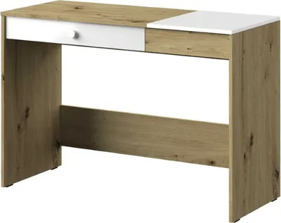 Produktbild von Minio, Schreibtisch "Nantes" 120 cm, Fronten Hochglanz, Artisan Eiche/Weiss Farbe