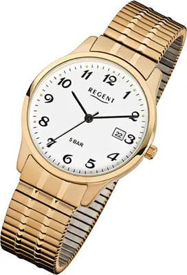 Produktbild von Regent Herrenarmbanduhr Edelstahl Zugband F876