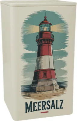 Produktbild von Meersalz Vintage Dose 900ml mit Leuchtturm für Küstenliebhaber