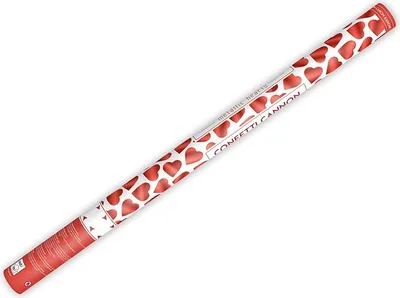 Produktbild von Konfetti-Shooter 80 cm, rot, mit roten Herzen, druckluftbetrieben, 5-8 m Reichweite