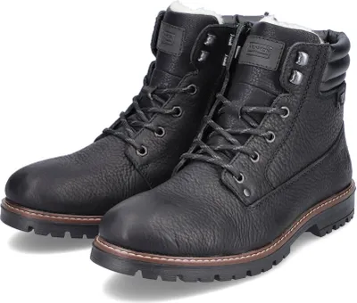 Produktbild von Rieker Herren Echtleder Winterboot RiekerTEX schwarz, echtes Lammwollfutter, Herren:47 EU