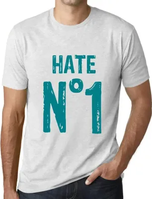 Produktbild von Herren Grafik T-Shirt Hassen Sie Nr 1 – Hate No 1 – Öko-Verantwortlich Vintage Jahrgang Kurzarm Lustige Druck Geburtstag Geschenk Mann