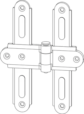 Immagine prodotto di Cerniera a croce centrale per tapparella MACO RUSTICO, offset 0-25 mm, interasse 13 mm, nero