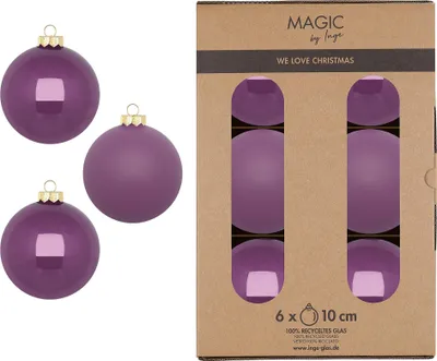 Produktbild von Weihnachtskugeln Glas 10cm 6 Stück - Wild Mauve