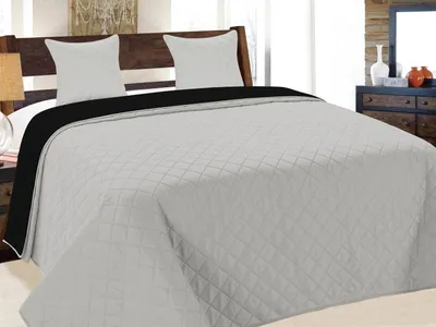 Zdjęcie produktu dla Narzuta dwustronna Vigo II 010 Szaro-czarna 180x220+2x 40x40