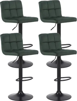 Produktbild von 4er Set Barhocker Feni Samt grün