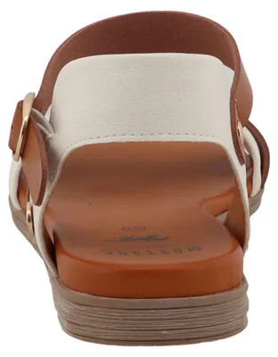 Produktbild von Mustang Damen Sandale Knöchelriemen flach Schnalle 26M0812002, Größe:38 EU, Farbe:Weiß