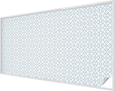Obrázok produktu pre Vitrážová fólia na okno - 116x200 cm - vitrážový vzor - nepriehľadná dekoratívna fólia na ochranu súkromia - samolepiaca, UV ochrana - modré ornamenty