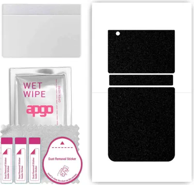 Produktbild von apgo Rückseite Schutzfolie, Skin, kompatibel mit Samsung Galaxy Z Flip 3, Hinten Displayschutzfolie aus Vinylfolie, kratzfest, einfache Montage - Mattschwarz