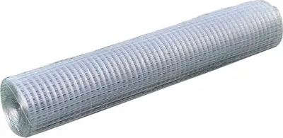 A roll of galvanized steel wire mesh, likely for fencing or animal enclosures, is shown on a white background.