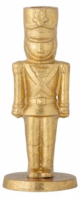Metall-Kandelaar Nussknacker-Form, gold, 18 cm Höhe