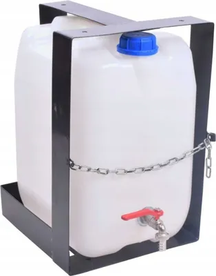 Produktbild von Wassertank 20l mit Hahn, Wasserkanister Wasserbehälter Kanister Wasser Behälter plus Wassertank Montagekorb, Kunststoff