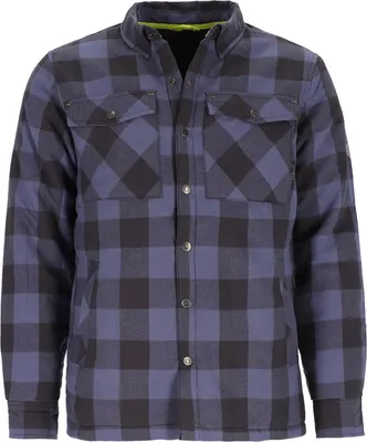Produktbild von Baumfuchs Herren Thermohemd mit Karo-Muster - Wattiertes Karo-Hemd mit Taschen in Rauchblau-Schwarz Größe M