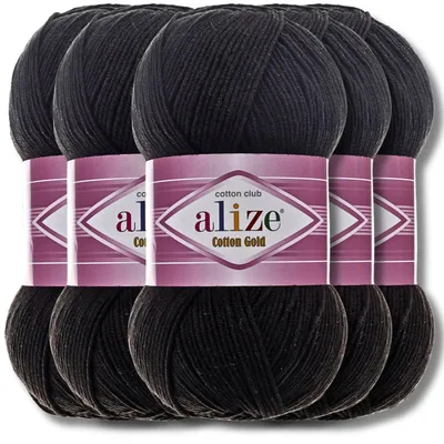 Produktbild von Alize 5x 100g Baumwolle Gold Wolle, Uni, Häkeln, Stricken (60)