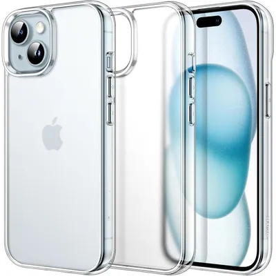 Immagine prodotto di Custodia per iPhone 15 da 6,1 pollici, resistente agli urti, antigraffio, con retro trasparente