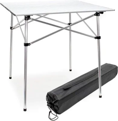 Produktbild von Famanu Campingtafel Aluminium – Leichte Klapptisch wetterfest mit Tragetasche – 70x69x69 cm