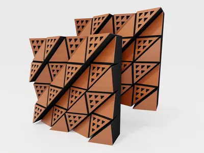 Zdjęcie produktu dla Zestaw 2 sztuk – dyfuzor akustyczny | dyfuzor 2D | 50 x 50 cm | odbicie – dyfuzja – absorpcja – izolacja akustyczna | panel ścienny | [FUZA | czereśnia]