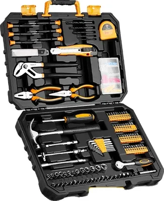 Image de Kit d'outils de bricolage, plusieurs accessoires, sacoche portable, DKMT196