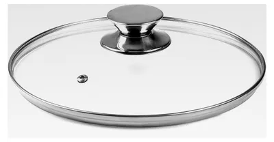 Produktbild von Glasdeckel mit Edelstahlknauf, 24 cm