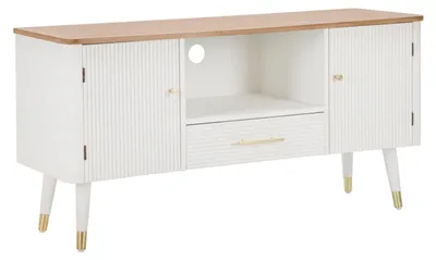 Obrázok produktu pre FURNLUX Tv stolík Matera White 117 cm / Hlavná farba: biela / Rozmery: 117 x 60 x 40 cm