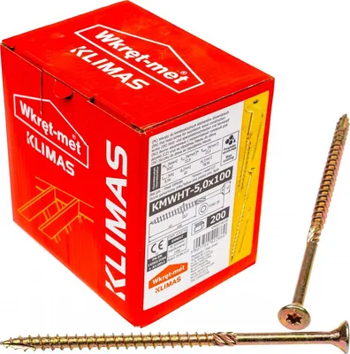 Produktbild von Holzbauschrauben KMWHT 5x100 mm Senkkopf Torx Zimmererschrauben 200 Stück