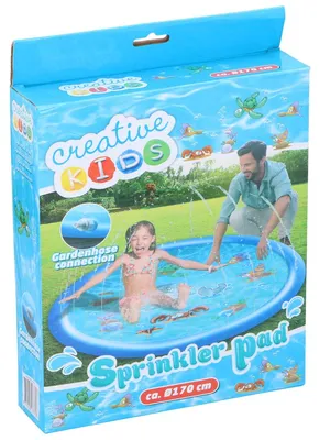 Productafbeelding van Creative Kids Waterspeelmat 170CM - Watermat met Sproeisysteem - Onderwaterprint - Vanaf 3 Jaar - Kunststof - Blauw