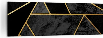 Produktbild von Bild auf Leinwand - Leinwandbild - Einteilig - Abstraktion Gold Schwarz - 160x50cm - Wand Bild - Wanddeko - Wandbilder - Leinwanddruck - Bilder - Wanddekoration - Leinwand bilder - AB160x50-4358