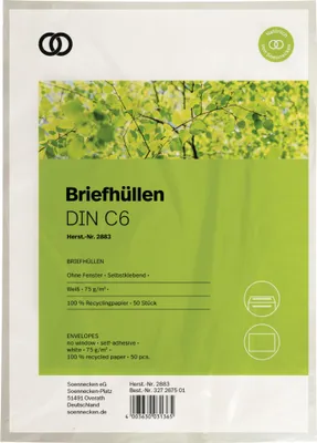 Produktbild von Briefhülle 2883 C6 ohne Fenster selbstklebend weiß 50 Stück Packung mit 20 Stück