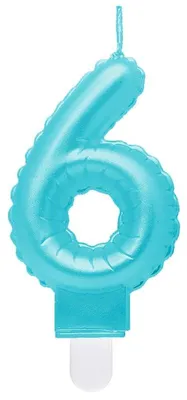 Image de Bougie n° 6 bleu clair « Ballon en aluminium »