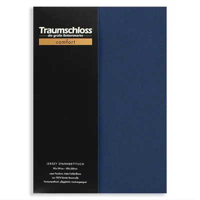 Produktbild von Traumschloss Comfort Jersey Spannbettlaken 90-100 x 200 cm marine 100% Baumwolle
