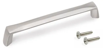 10 Möbelgriffe, 142 mm, Lochabstand 128 mm, Zamak, satiniert