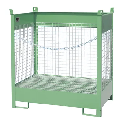 Produktbild von Bauer Fass-Stapelpalette FSP-2 D, Drahtgitterwände, Resedagrün