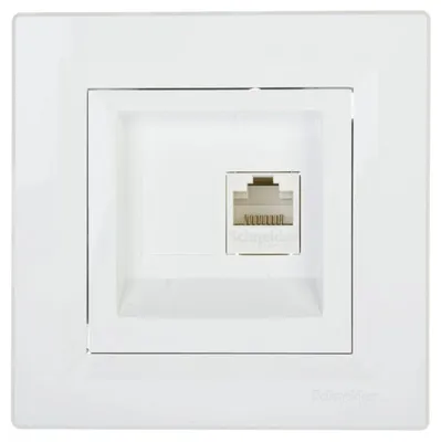 Immagine prodotto di Presa di rete Cat.6 UTP con telaio, bianco Schneider Asfora EPH4700121