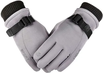 Produktbild von Handschuhe Winter Thermo Fahrradhandschuhe Touchscreen Wasserdicht Warm Unisex Grau M