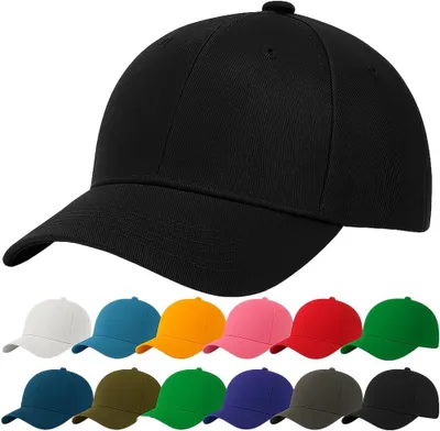Obrázok produktu pre Baseball Čiapka Čierna, Nastaviteľná 54–60 cm, 100% Bavlna, Priedušná, Ľahká, na Každodenné Použitie