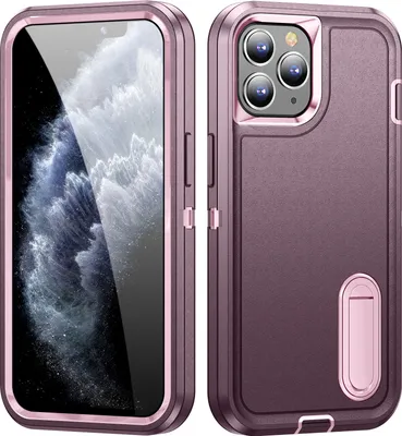 Produktbild von Hülle für iPhone 11 Pro Hybrid Dreilagige Robust Stoßfest Schwerlast Schutzhülle mit Ständer Lila