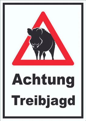 Produktbild von Achtung Treibjagd Aufkleber A9 (37x52mm)