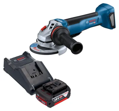 Obrázok produktu pre Bosch GWS 18V-10 P Professional akumulátorová uhlová brúska 18 V 125 mm bezkefová + 1x akumulátor 5,0 Ah + nabíjačka